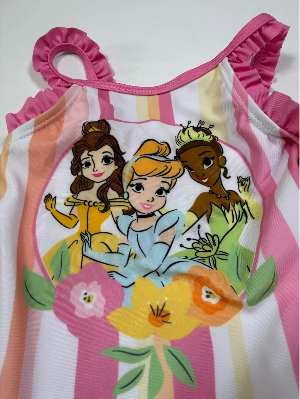 Disney Princess Toddler 2-Piece Swimsuit Set with Skirt, 18M, Pink and Yellow